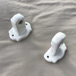 Antique Surface Mount White Porcelain Surface Mount Towel or TP Bar Ends